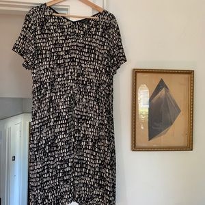EILEEN FISHER Sweet Silk Drawstring Waist Dress